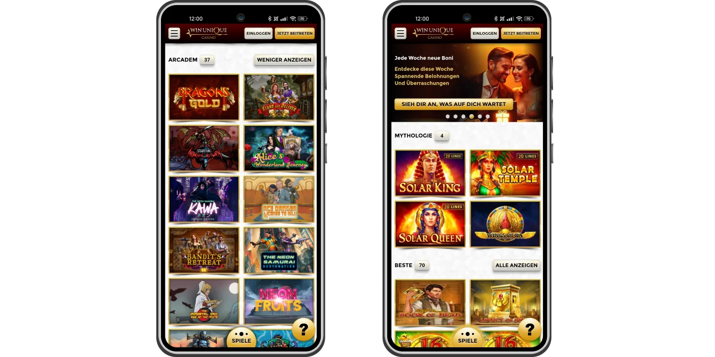 WinUnique Casino Mobilversion – Das Casino für unterwegs